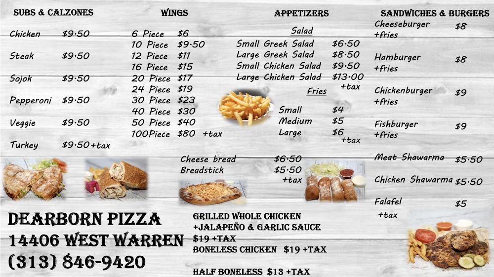 Dearborn Pizza (Dearborn) Menu image 1